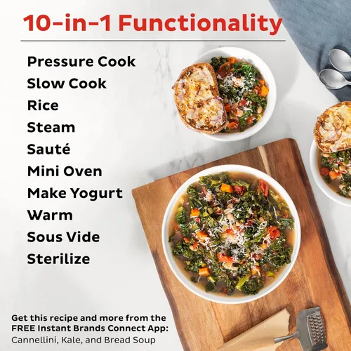 Miniatura 4 de Instant Pot Pro olla eléctrica a presión 10 en 1, olla de cocción lenta, para cocinar arroz y cereales, para saltear alimentos, vaporera, cocción al