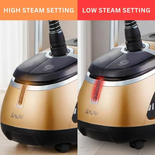 Miniatura 4 de SALAV Vaporizador profesional de ropa de 1500 W con control de pedal Calentamiento rápido de 45 segundos, tanque de 1.8 L, hasta 1 hora de vapor
