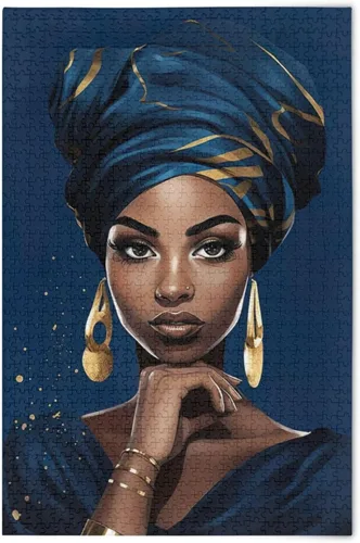 Miniatura 33 de Rompecabezas de 1000 piezas para adultos American African Black Girl Wood Puzzles Educativo Cerebro 21216876 Chica negra africana americana 21216876