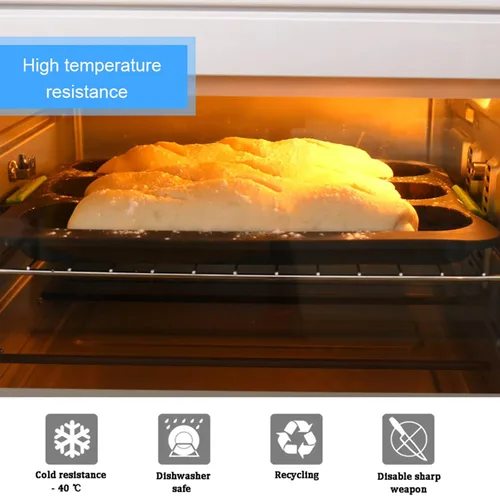 Miniatura 4 de Molde de silicona para baguette, antiadherente de 3 olas, pan de tostada francesa, molde para hornear, moldes de silicona perforados, molde para 3