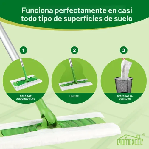 Miniatura 6 de HOMEXCEL Almohadillas de tela para barrido en seco compatibles con Swiffer Sweeper, recambios desechables para trapeador para limpieza y fregado