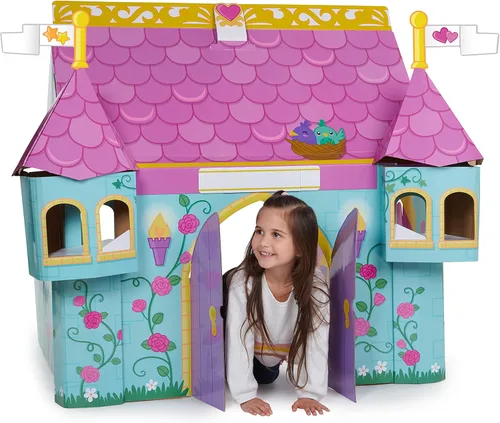 Pop2Play Castillo de cuento de hadas: el juguete de juego de rol ayuda a desarrollar la imaginación de los niños, hecho de cartón fuerte