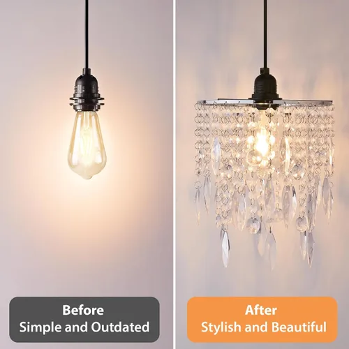 Miniatura 5 de Cortinas de araña de 11.81 pulgadas x 8.66 pulgadas de profundidad, pantalla de cristal pequeña, pantalla colgante de cuentas acrílicas, modernas