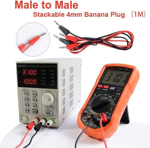 Miniatura 3 de HANDSKIT Kit de cables de prueba de multímetro, juego de cables de prueba con pinzas de cocodrilo, sonda de mini ganchos de prueba y sondas