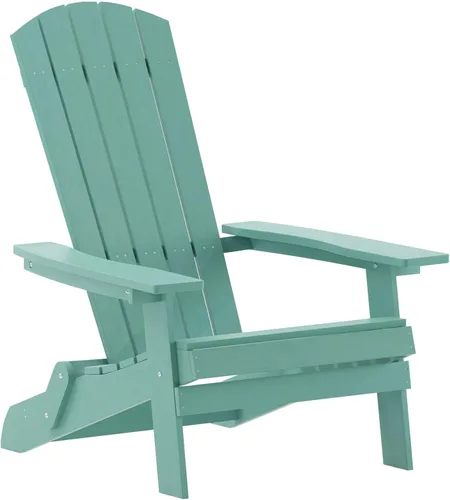 Miniatura 21 de Flash Furniture Charlestown – Silla plegable Adirondack de poliresina para interiores o exteriores, resistente a la intemperie, color negro