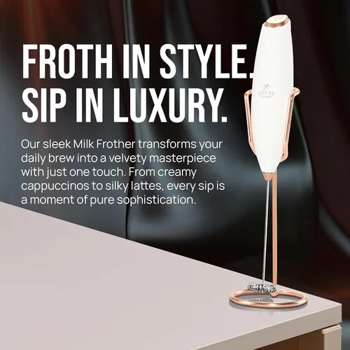 Miniatura 181 de Zulay Milk Boss Espumador de leche potente manual, hace espuma para latte, batidor para mezclar bebidas, café, miniespumador para capuchino, frappé