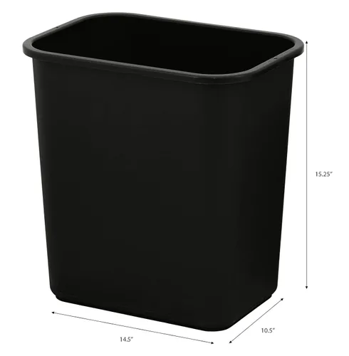 Miniatura 5 de United Solutions Cesta de Basura de 7 galones y 28 cuartos de galón, Cabe debajo del escritorio, pequeños espacios estrechos en la oficina Negro