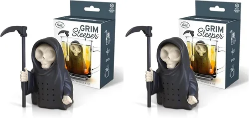 Miniatura 8 de Genuine Fred Grim Steeper - Infusor de té de silicona reutilizable, diseño de la parca negra, dispositivo de cocina divertido e inteligente