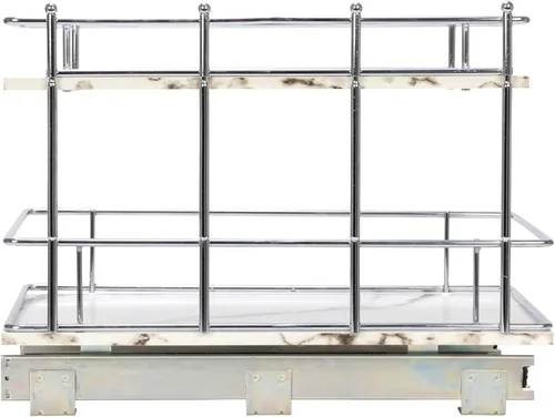 Miniatura 8 de Household Essentials - Organizador Glidez de mármol sintético, de armario de cocina, de 2 niveles, estantes extraíbles, 53 cm de profundidad x 31 cm