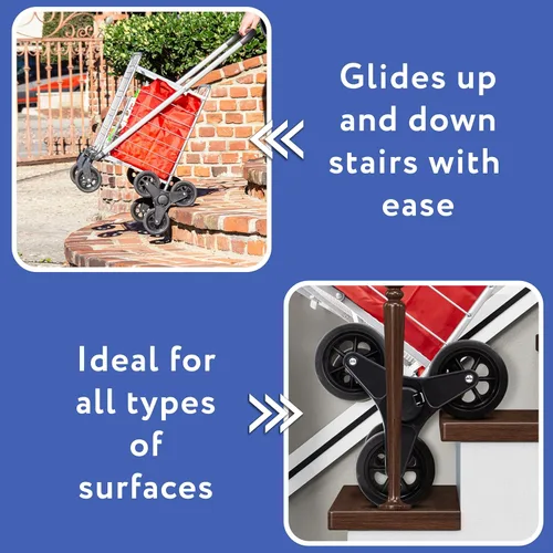 Miniatura 3 de Productos dbest - Carro de compras con ruedas para escaleras, plegable y compacto, con cesta de lavandería, carrito utilitario ligero y plegable
