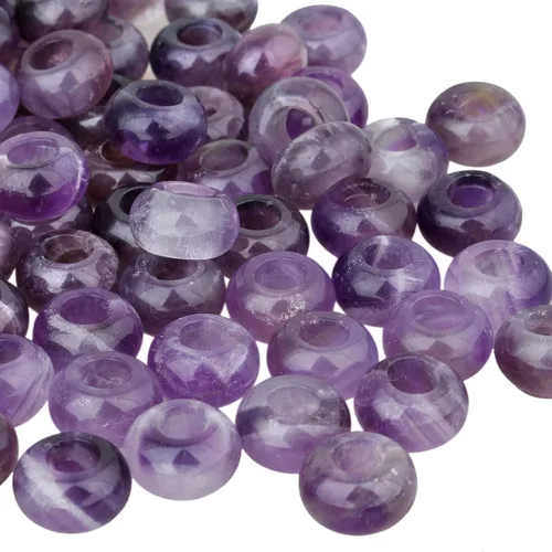 Miniatura 12 de TUMBEELLUWA Cuentas de piedras preciosas naturales para hacer joyas, cuentas redondas con orificio grande sueltas, paquete de 15, jade amarillo