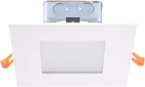 Miniatura 7 de Ultralux Foco empotrable LED ultrafino de 7 pulgadas con cable directo cuadrado regulable con caja J, 750 lúmenes 3000K, blanco minimalista con kit
