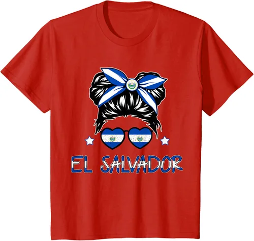 Miniatura 3 de Camiseta de El Salvador para Niñas Bandera Patrimonio Hispano Salvadoreño