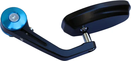 Miniatura 2 de 1 Pair Motorcycle Black with Blue Cover Handlebar End Mirrors Compatible for 2015 Kawasaki Ninja H2R