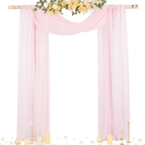 Miniatura 13 de Socomi Tela Transparente de Terracota para Decoración de Bodas Otoñales, Tela de Drapeado 29" x 20 Pies, 1 Panel, Cortina para Arco Exterior