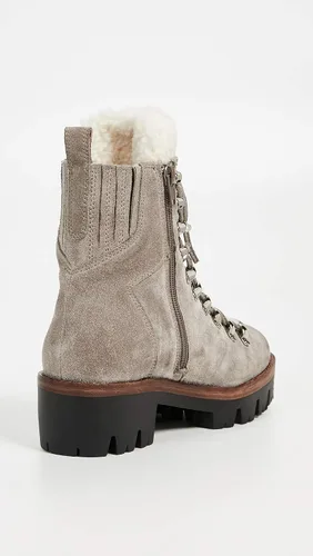 Miniatura 4 de Jeffrey Campbell Botas de combate Culvert Sherpa para mujer, color gris topo, bronceado, gris, talla 9.5 M de EE. UU, Bronceado, gris pardo