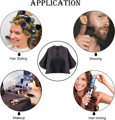 Miniatura 6 de Noverlife Maquillaje Cabo Shortie Makeover Bib Salón de Belleza Smock para Clientes Peine Barba Afeitado Peluquería Champú Capa