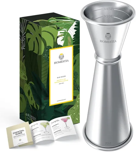 Homestia Jigger de cóctel japonés prémium – Jigger doble de barman de 2 onzas y 1 oz, jiggers de medición de tiro, acero inoxidable 304 con medidas,