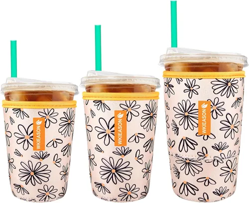 Miniatura 22 de Funda aislante de café helado reutilizable para bebidas frías y fundas de neopreno para tazas de café frío, funda más fría de 16 a 32 onzas