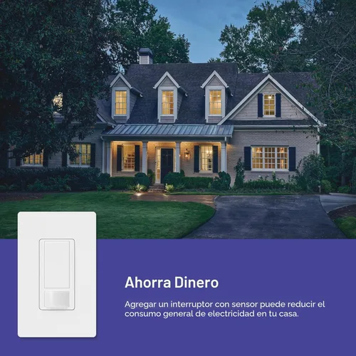 Miniatura 8 de Lutron Maestro Interruptor de luz con sensor de movimiento para interiores para baño, garaje, lavandería, cualquier bombilla, sensor de ocupación