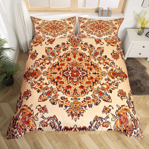 Miniatura 19 de Erosebridal Funda de edredón floral exótica tamaño Queen, juego de ropa de cama bohemio, funda de edredón tribal exótica floral bohemia, flores