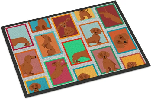 Miniatura 103 de Caroline's Treasures MLM1149MAT - Felpudo rojo Border Collie de 18 x 27 pulgadas, para interiores y exteriores, para entrada, antideslizante, Border