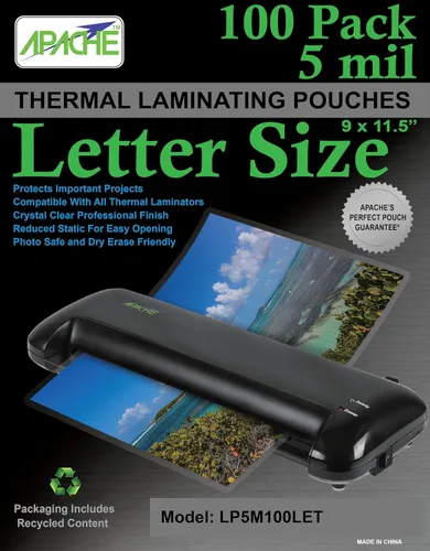 Miniatura 21 de Apache Poster Size Laminating Pouches, 2 Mil, 10 Pack, Holds 24 x 36 Inch Projects (25 x 37 Inch Pouch Size), Thermal Laminator Compatible