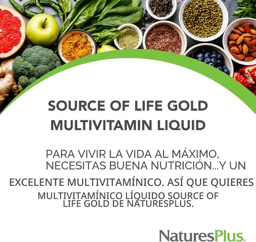 Miniatura 3 de NaturesPlus Source of Life Gold Multivitamínico líquido de 30 onzas apoya la producción de energía, el sistema inmunológico saludable