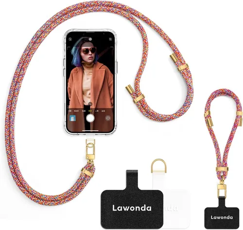 Cordón para teléfono Lawonda de 2 correas, correa ajustable para el cuello con bandolera para teléfono celular, correa universal para teléfono Color