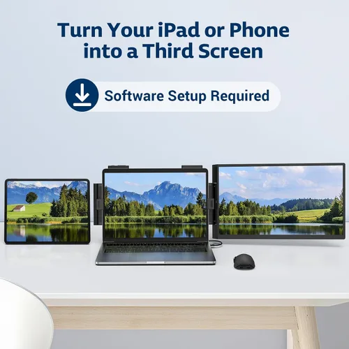 Miniatura 4 de HONGO Monitor de estudio portátil FHD IPS 1080P de 15.6 pulgadas, extensor de pantalla para laptop y soporte para teléfono/almohadilla