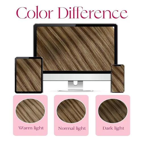 Miniatura 7 de Lacer Extensiones de cabello humano real con clip, color castaño claro, con reflejos rubio platino, grueso, sedoso y lacio, extensiones de cabello