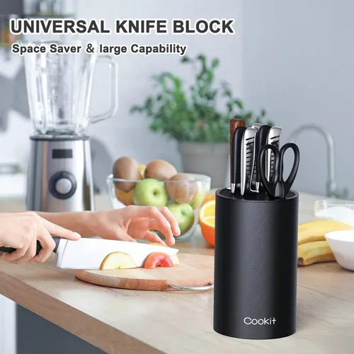 Miniatura 6 de Cookit - Bloque de cuchillos sin cuchillos, solo bloque redondo universal para cuchillos, soporte de cuchillos desmontable para una fácil limpieza