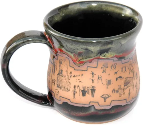 Miniatura 8 de ALWAYS AZUL POTTERY Taza con diseño de ruinas en Azulscape – Taza de café de cerámica hecha a mano – Elegante y único vaso artístico hecho a mano