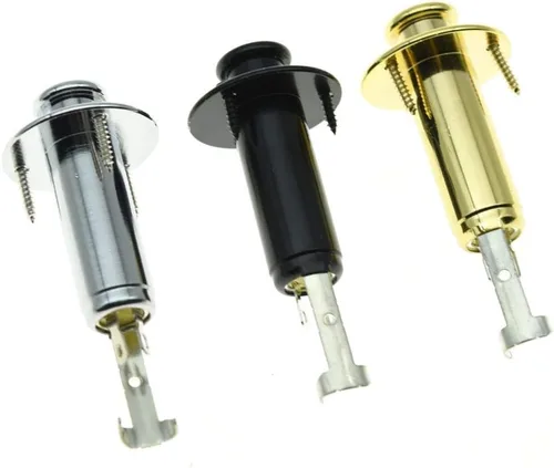Miniatura 7 de KAISH 0.250 in Guitarra eléctrica acústica Bajo Mono Endpin Salida Jack Correa Botón Jack Socket Negro