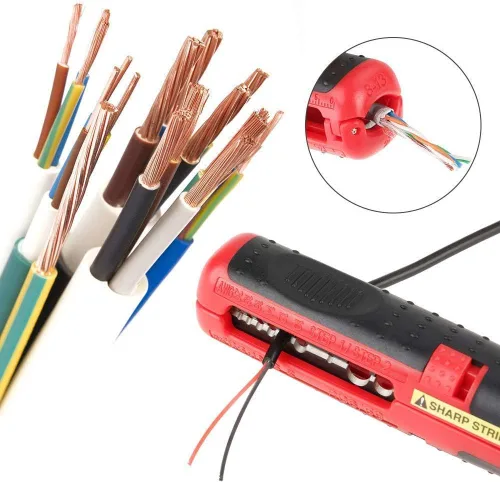 Miniatura 3 de TOPINCN Pelacables Multifuncional Electricista Cable Desmontaje Pelacables Crimpadora 0.315-0.512 in Cable redondo de bajo voltaje Herramienta
