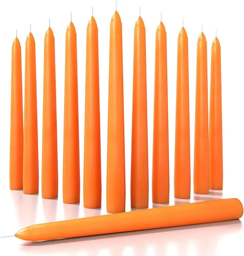 Miniatura 38 de CANDWAX Paquete de 12 velas cónicas rojas – Velas rectas sin goteo de combustión lenta sin perfume de 12 pulgadas – Ideal para mesa de comedor – Rojo
