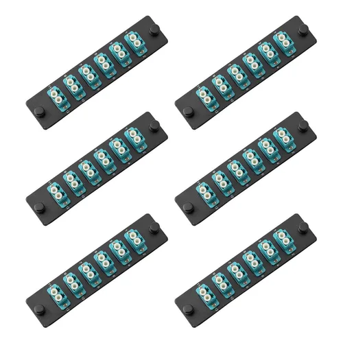 Miniatura 7 de SpeedyFiberTX Paquete de 1 panel de conexión de fibra compatible con LGX, 12 fibras, cargado con adaptadores de acopladores Aqua LC, 12 puertos