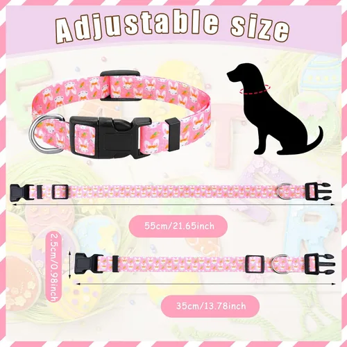 Miniatura 2 de Sadnyy 6 collares de perro para el día de Pascua con hebilla de plástico de seguridad, ajustable, lindo collar para mascotas para perros hembras