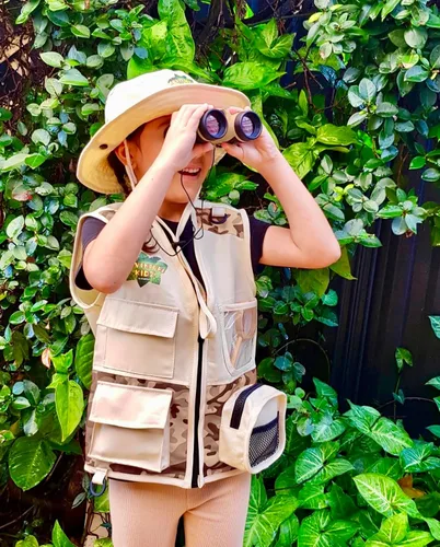 Miniatura 6 de Safari Kidz - Kit de explorador al aire libre, juego de chaleco y sombrero de camuflaje bronceado, aventuras de la naturaleza en el patio trasero