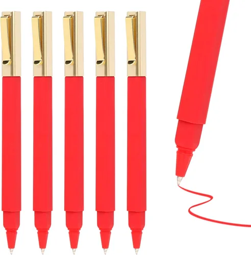 Miniatura 11 de 6 paquetes de bolígrafos de gel negros de 0.5 mm de punta media, bolígrafos de tinta de gel con tapa, secan rápidamente, bolígrafo de punta redonda