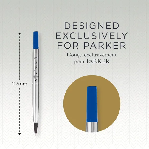 Miniatura 3 de Parker Recambio de bolígrafo roller, punta fina, tinta azul QUINK, 1 unidad