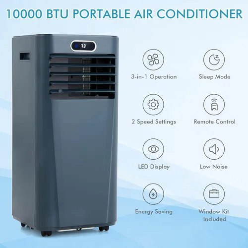 Miniatura 2 de PETSITE Aire acondicionado portátil, unidad de refrigeración de CA 3 en 1, función de ventilador y enfriador de aire, control remoto, kit de ventana