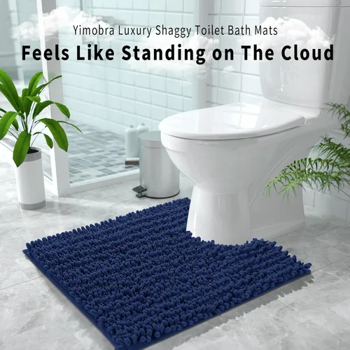 Miniatura 6 de Yimobra Alfombra de Inodoro en Forma de U Lavable 24x20 Pulgadas - Alfombras de Baño de Chenilla Ultra Suaves y Absorbentes para Inodoro, Secado