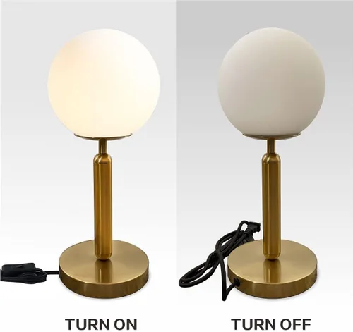 Miniatura 7 de KCO Lighting - Lámpara de mesa dorada de metal moderno de mediados de siglo con globo mate para mesita de noche, lámpara de pie de interior dorada