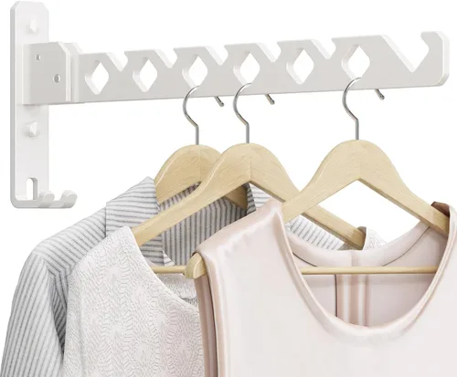 Miniatura 11 de Tendedero plegable para colgar ropa, 3 pliegues, color blanco Blanco triple