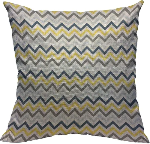 Fundas de almohada decorativas de lino y algodón, color azul marino, amarillo claro y gris, fundas de cojín cuadradas decorativas de 18 x 18 pulgadas