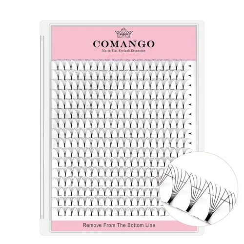 Miniatura 74 de CoMango Extensiones de pestañas de volumen 3D/4D/5D/6D/10D, grosor de 0.003 in, rizo C/D, tallo corto de 0.315-0.591 in, extensiones de pestañas