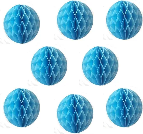 Miniatura 6 de 8 bolas de papel de panal de 8 pulgadas, bolas decorativas de panal de abeja, pompones de papel, bolas de flores, bolas colgantes de arte