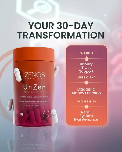 Miniatura 5 de Zenos Health UriZen Suplemento de apoyo renal, salud del tracto urinario para mujeres, disolvente de cálculos renales y rompepiedras, suplementos