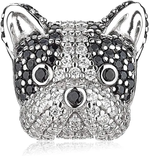 ATHENAIE 925 Sterling Silver Mixed CZ Cute Akita Bichon Poodle Husky French Bulldog Puppy Dog Charms Animal Bead for Bracelet